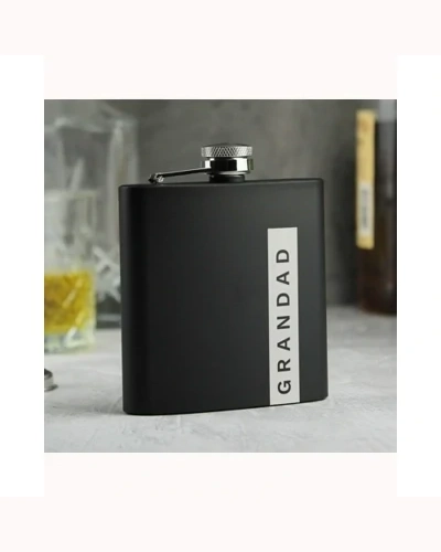 Personalised Name Only Black Hip Flask