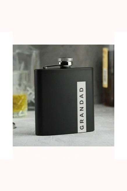 Personalised Name Only Black Hip Flask