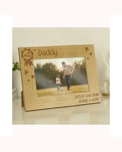 Personalised No.1 6x4 Landscape Wooden Photo Frame