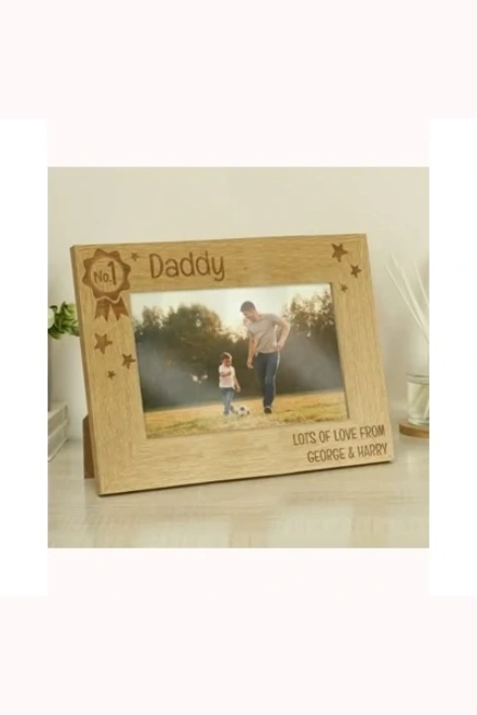 Personalised No.1 6x4 Landscape Wooden Photo Frame