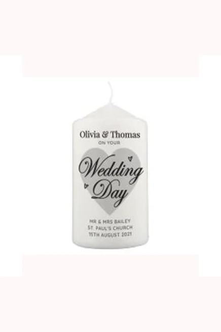 Personalised On Your Wedding Day Pillar Candle