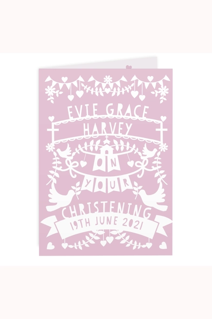 Personalised Pink Papercut Style Card