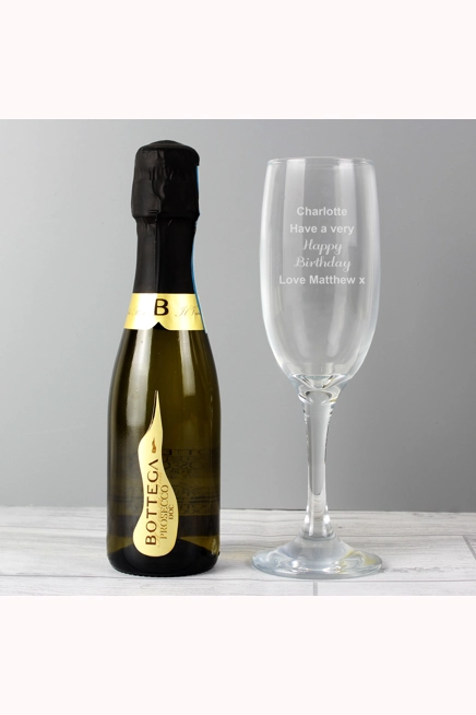Personalised Prosecco Flute & Mini Prosecco Set