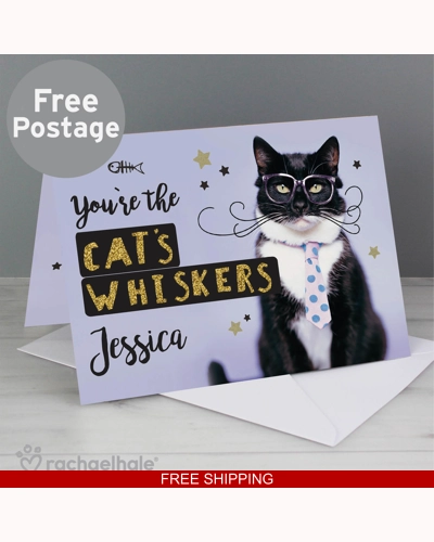 Personalised Rachael Hale You're the Cats Whiskers Card Personalised Rachael Hale You're the Cats Whiskers Card