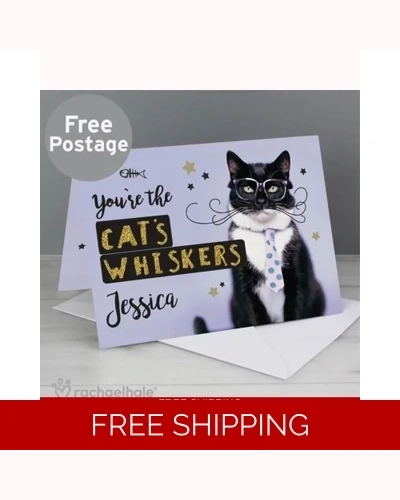 Personalised Rachael Hale You're the Cats Whiskers Card