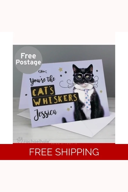 Personalised Rachael Hale You're the Cats Whiskers Card