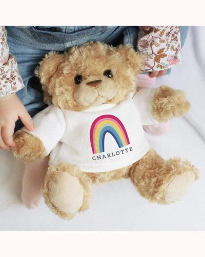 Personalised Rainbow Teddy Bear