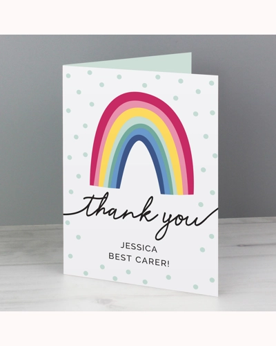 Personalised Rainbow Thank You Card