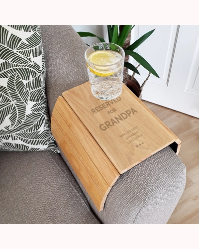 Personalised Reserved For Wooden Sofa Tray