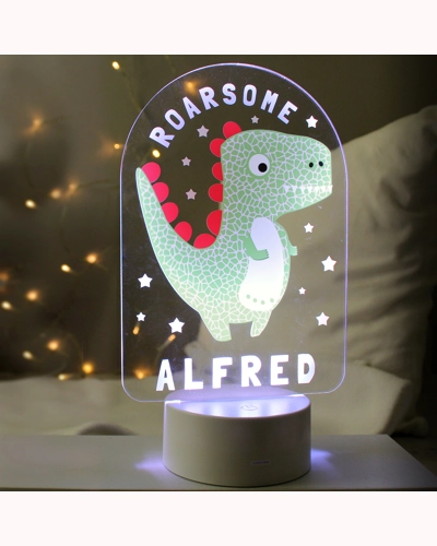 Personalised Roarsome Dinosaur LED Colour Changing Night Light