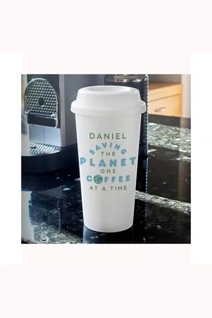 Personalised 'Saving the Planet' Insulated Eco Travel Cup