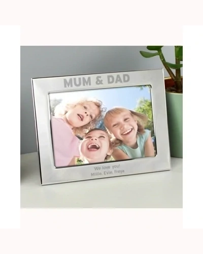 Personalised Silver 5x7 Mum & Dad Photo Frame