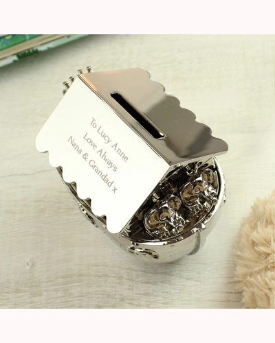 Personalised Silver Noahs Ark Money Box