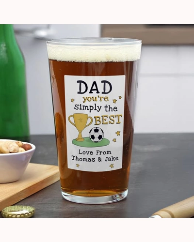 Personalised Simply The Best Beer Glass Personalised Simply The Best Beer Glass