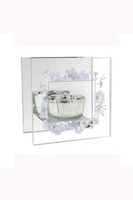 Personalised Soft Watercolour Mirrored Glass Tea Light Candle Holder
