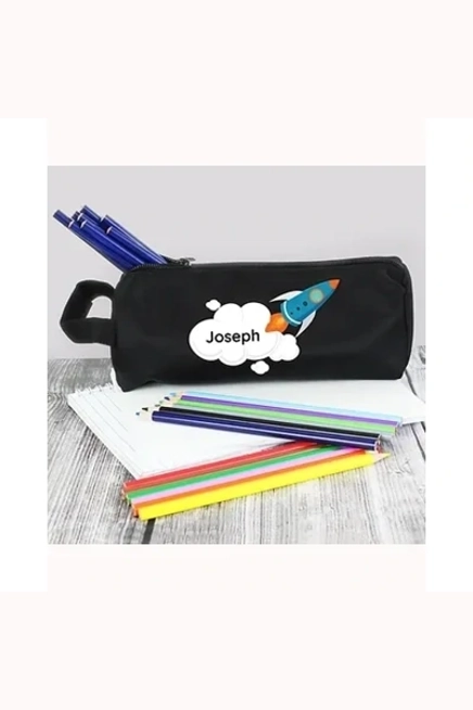 Personalised Space Rocket Pencil Case