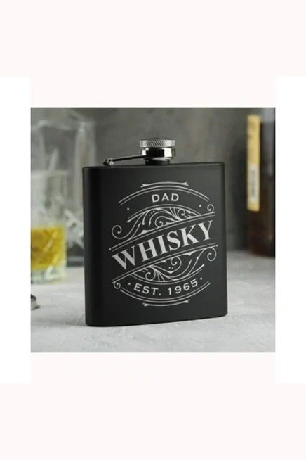 Personalised Spirit Black Hip Flask