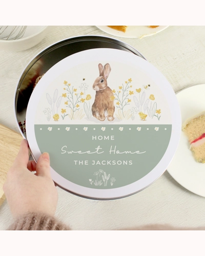 Personalised Spring Bunny Cake Tin