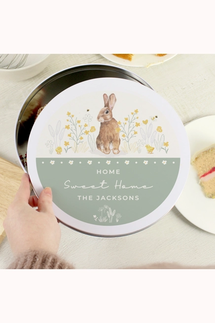 Personalised Spring Bunny Cake Tin