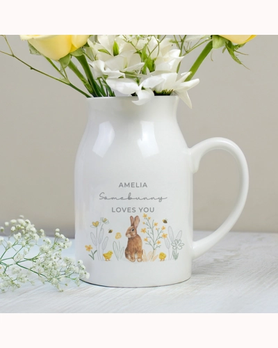 Personalised Spring Bunny Jug Vase