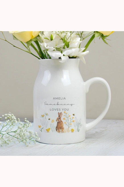 Personalised Spring Bunny Jug Vase