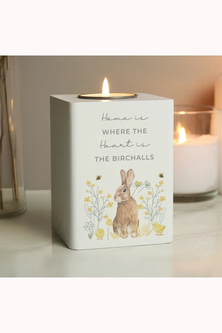 Personalised Spring Bunny Tealight Holder