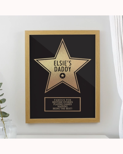 Personalised Star Award Oak Poster Frame Personalised Star Award Oak Poster Frame