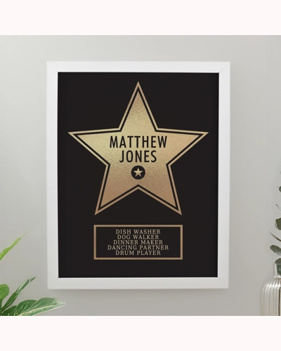 Personalised Star Award White Poster Frame Personalised Star Award White Poster Frame