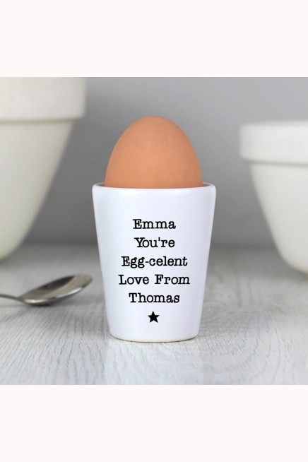 Personalised Star Free Text Egg Cup