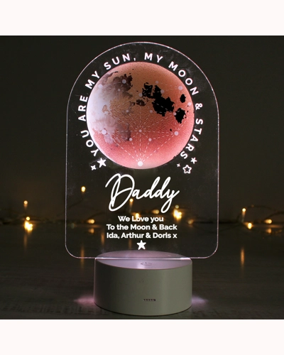 Personalised Sun Moon & Stars LED Colour Changing Night Light Personalised Sun Moon & Stars LED Colour Changing Night Light