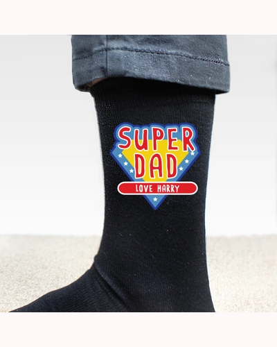 Personalised Super Dad Mens Socks