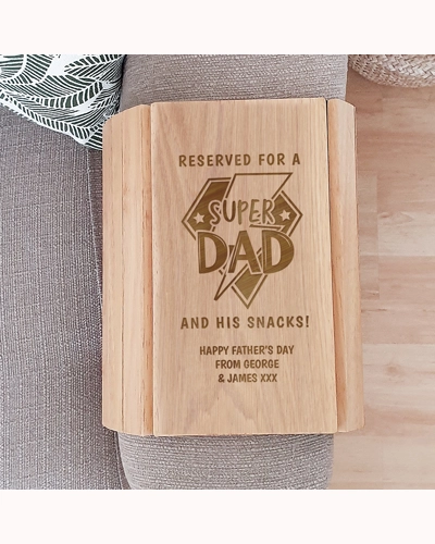 Personalised Super Dad Sofa Tray Personalised Super Dad Sofa Tray