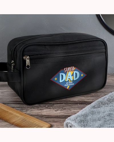 Personalised Super Dad Toiletry Bag Personalised Super Dad Toiletry Bag