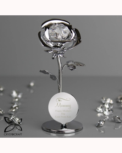 Personalised Swirls & Hearts Crystocraft Rose Ornament