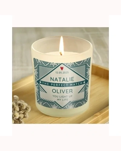 Personalised The Perfect Match Scented Jar Candle