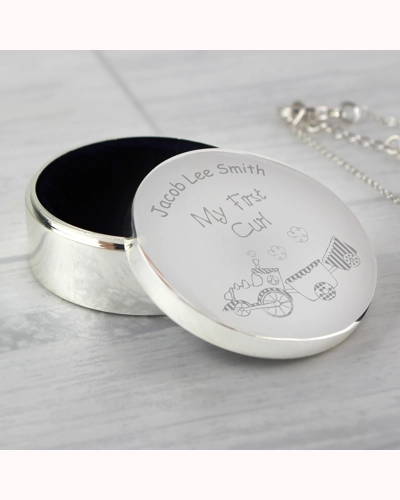 Personalised Train My First Curl Trinket Box