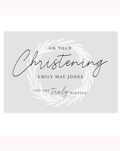 Personalised 'Truly Blessed' Christening Card