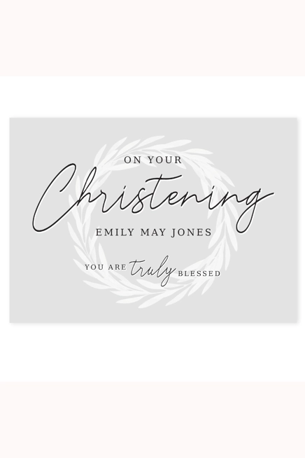 Personalised 'Truly Blessed' Christening Card