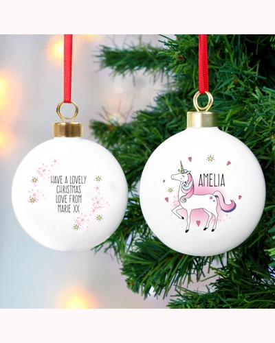 Personalised Unicorn Bauble