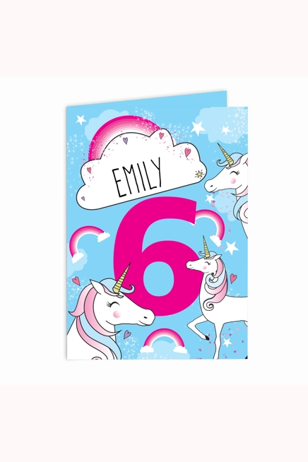 Personalised Unicorn Birthday Card