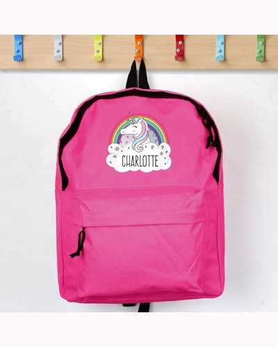 Personalised Unicorn Pink Backpack