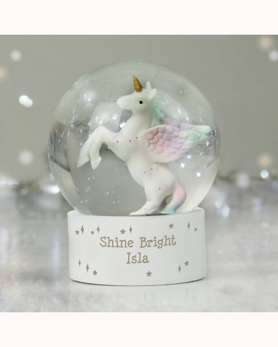 Personalised Unicorn Snow Globe