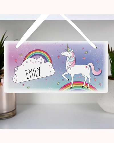 Personalised Unicorn Wooden Sign