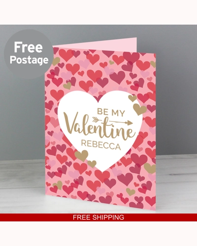 Personalised Valentine's Day Confetti Hearts Card Personalised Valentine's Day Confetti Hearts Card