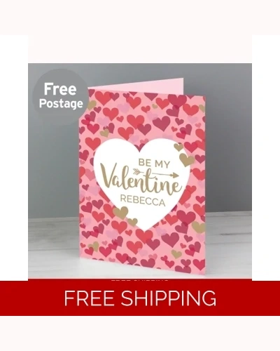Personalised Valentine's Day Confetti Hearts Card