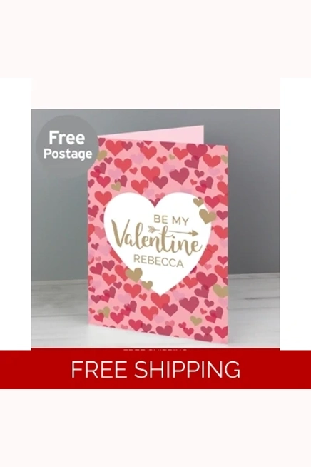 Personalised Valentine's Day Confetti Hearts Card