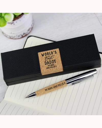 Personalised Worlds Best Cork Pen Set Personalised Worlds Best Cork Pen Set
