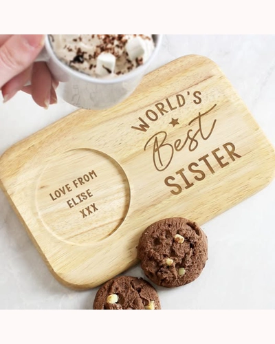 Personalised World's Best Wooden Coaster Tray Personalised World's Best Wooden Coaster Tray