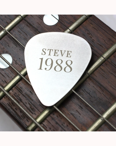 Personalised Year Silver Plectrum Personalised Year Silver Plectrum