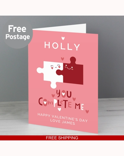 Personalised You Complete Me Card Personalised You Complete Me Card